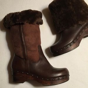 Frye Shearling Fold Down Rivet Boots sz 6-1/2